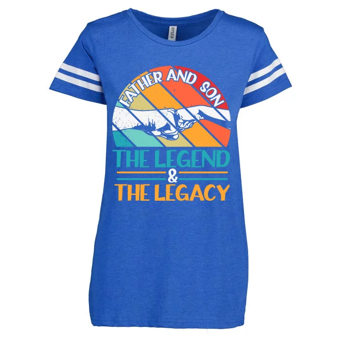 Father And Son The Legend The Legacy Retro Vintage Enza Ladies Jersey Football T-Shirt