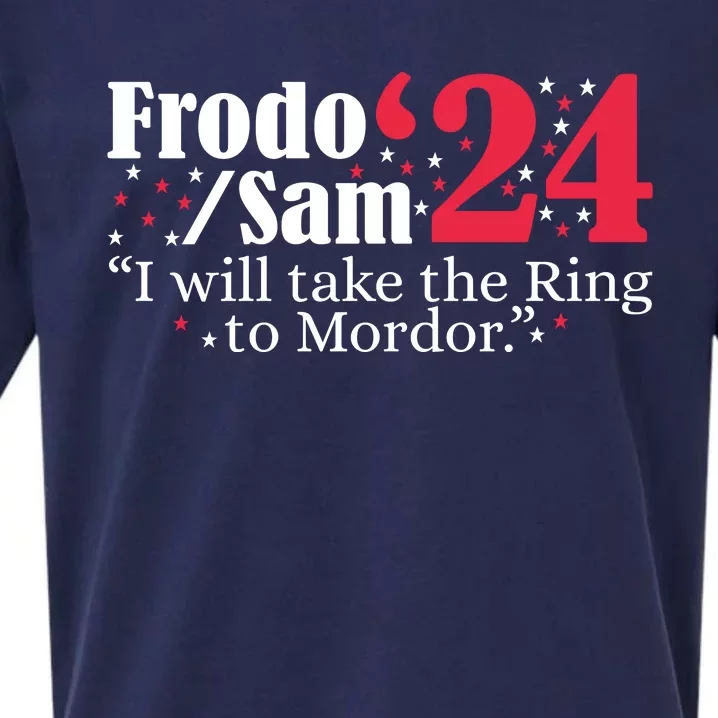 Frodo And Sam 2024 I Will Take The Ring To Mordor 2024 Sueded Cloud Jersey T-Shirt