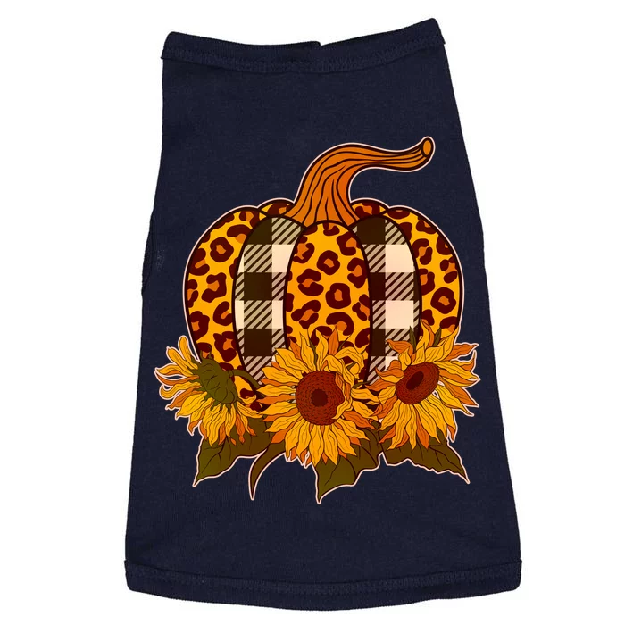 Fashion Autumn Leopard Buffalo Plaid Pumpkin Doggie Tank