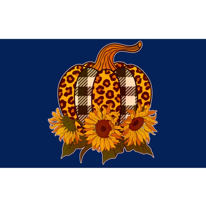 Fashion Autumn Leopard Buffalo Plaid Pumpkin Bumper Sticker