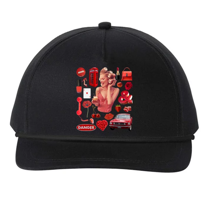 Fashion Red Girl Snapback Five-Panel Rope Hat