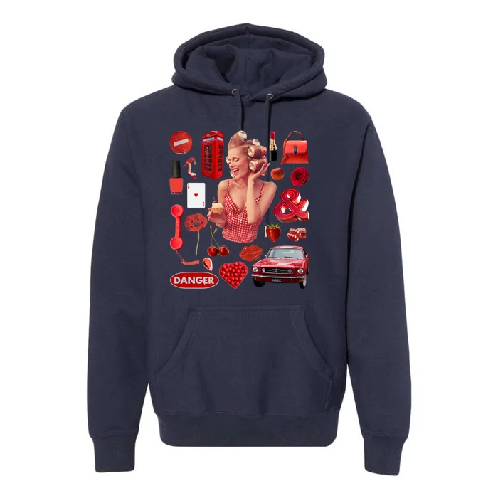 Fashion Red Girl Premium Hoodie