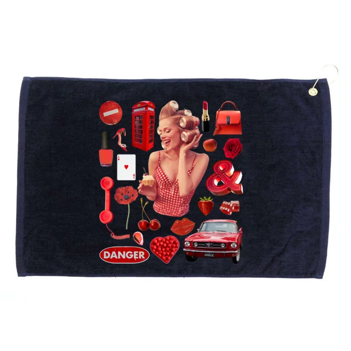 Fashion Red Girl Grommeted Golf Towel