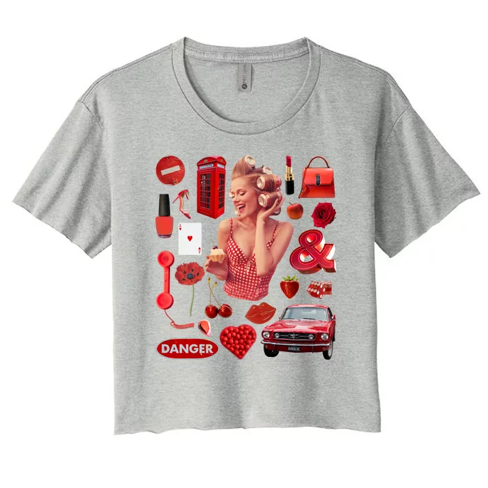 Fashion Red Girl Women's Crop Top Tee