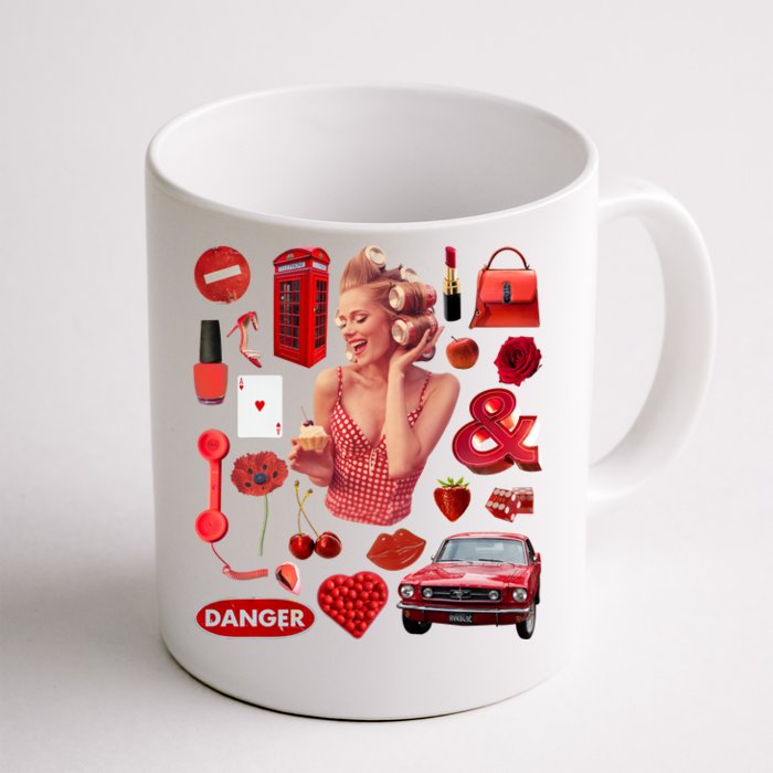 Fashion Red Girl Front & Back Coffee Mug