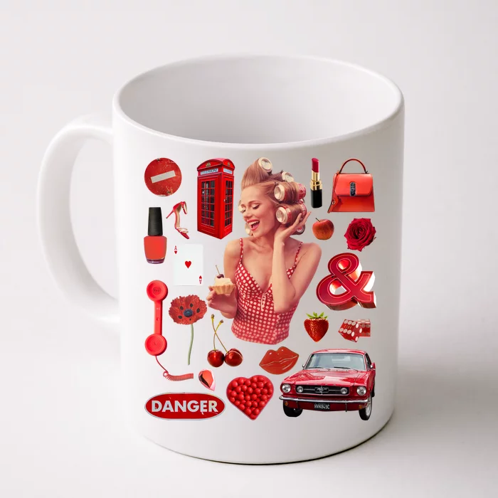 Fashion Red Girl Front & Back Coffee Mug