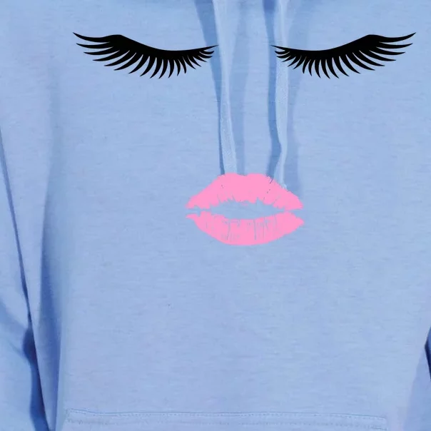 Fashion Style Eyelash Lips Lashes Pink Lipstick Unisex Surf Hoodie