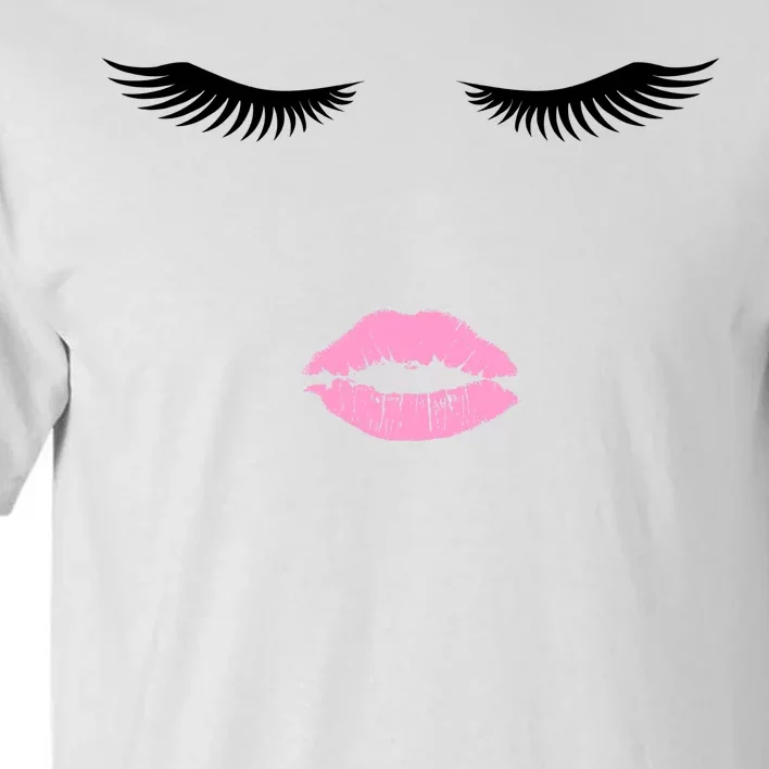 Fashion Style Eyelash Lips Lashes Pink Lipstick Tall T-Shirt