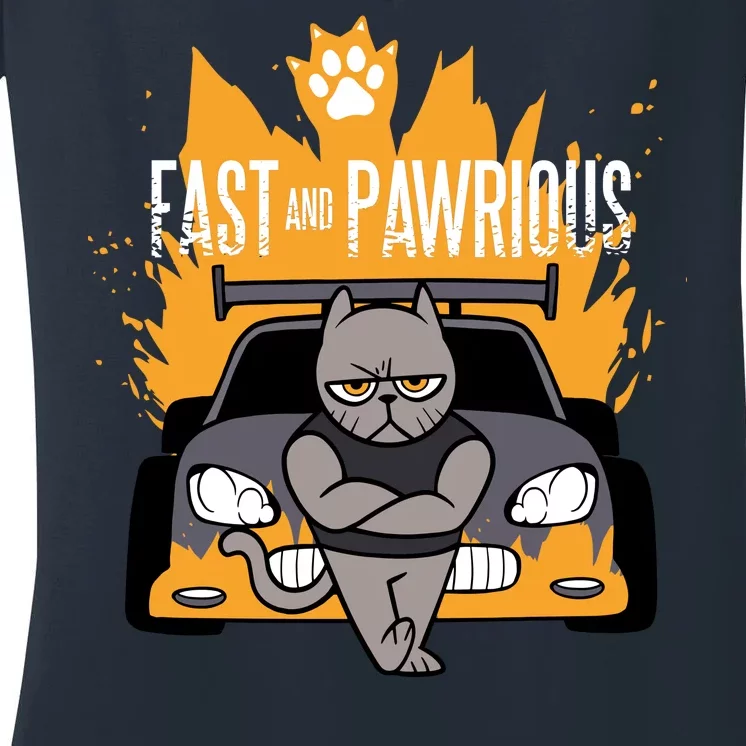 Fast And Pawrious Women's V-Neck T-Shirt