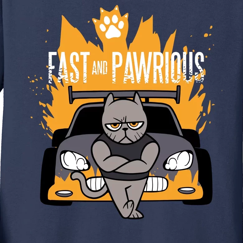 Fast And Pawrious Kids Long Sleeve Shirt