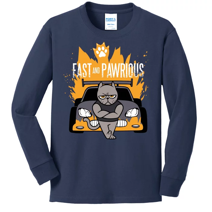 Fast And Pawrious Kids Long Sleeve Shirt