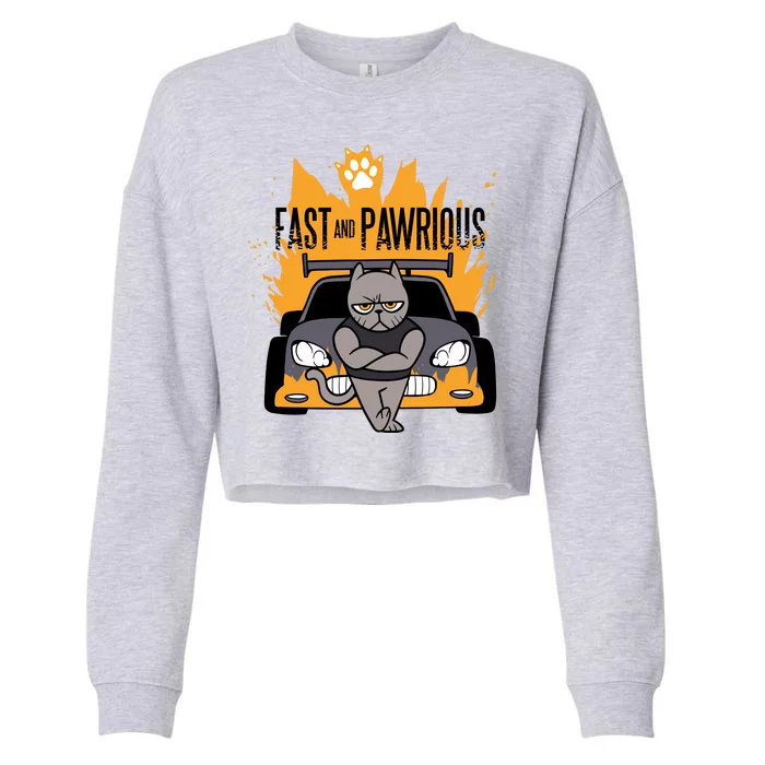 Fast And Pawrious Cropped Pullover Crew