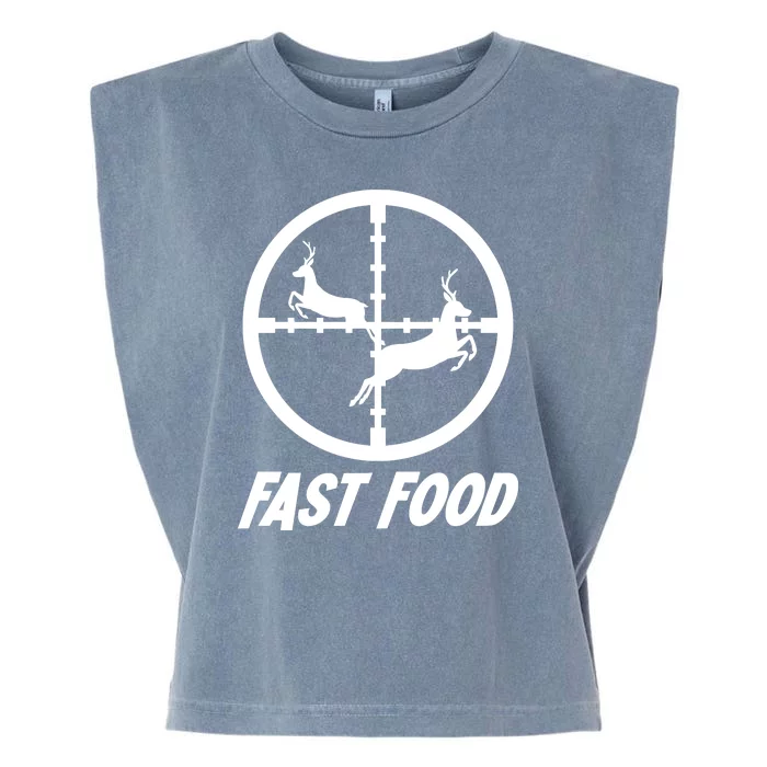 Fast Food Hunting Deer Garment-Dyed Women's Muscle Tee