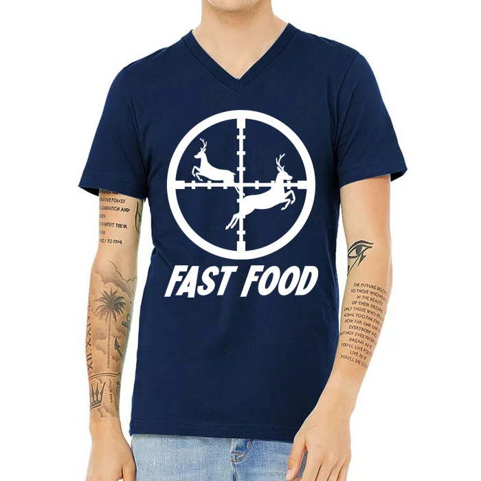 Fast Food Hunting Deer V-Neck T-Shirt