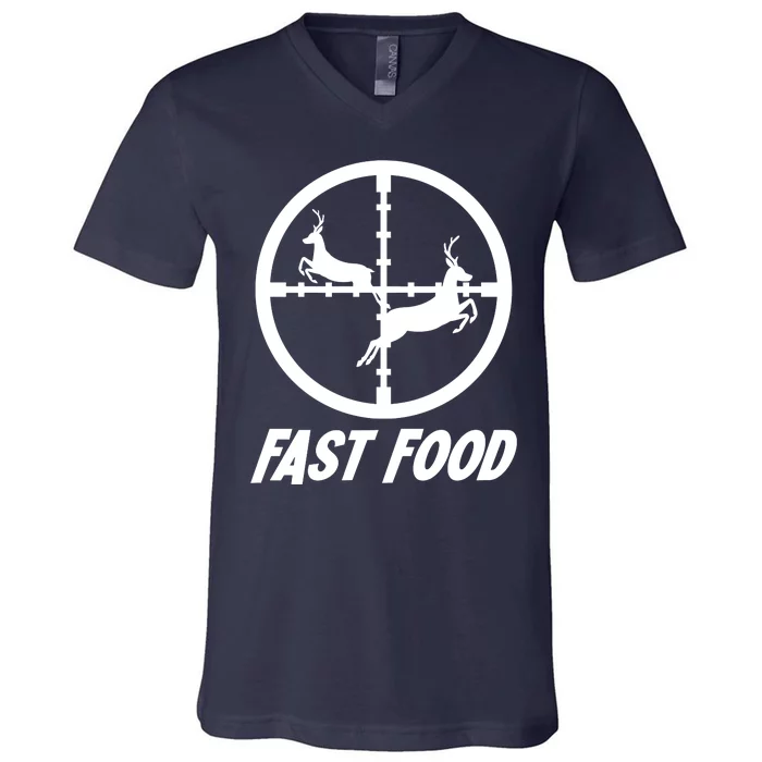 Fast Food Hunting Deer V-Neck T-Shirt