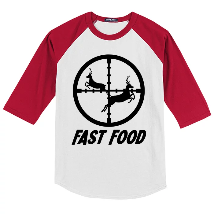 Fast Food Hunting Deer Kids Colorblock Raglan Jersey