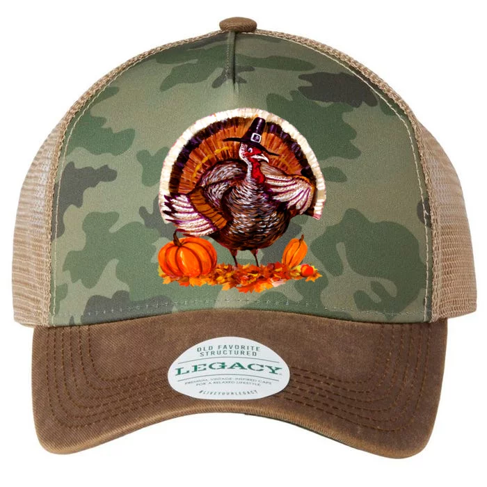 Fat Turkey Pumpkin Scene Legacy Tie Dye Trucker Hat