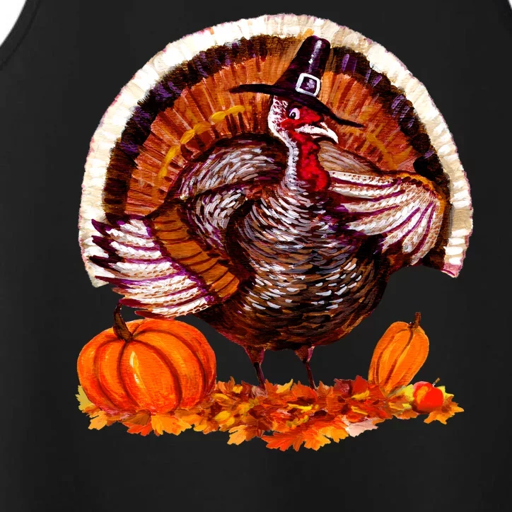 Fat Turkey Pumpkin Scene Performance Tank