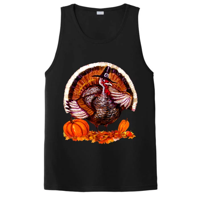 Fat Turkey Pumpkin Scene Performance Tank