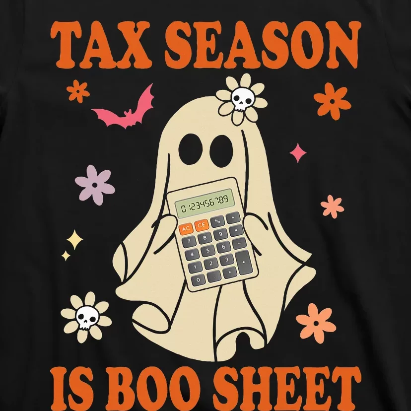 Funny Accountant Tax Season Is Boo Sheet CPA Halloween Ghost T-Shirt