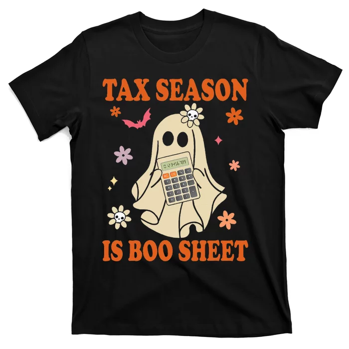 Funny Accountant Tax Season Is Boo Sheet CPA Halloween Ghost T-Shirt