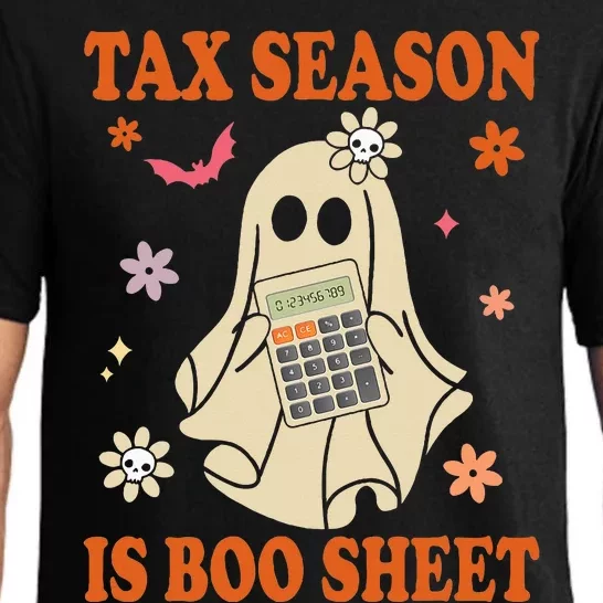 Funny Accountant Tax Season Is Boo Sheet CPA Halloween Ghost Pajama Set