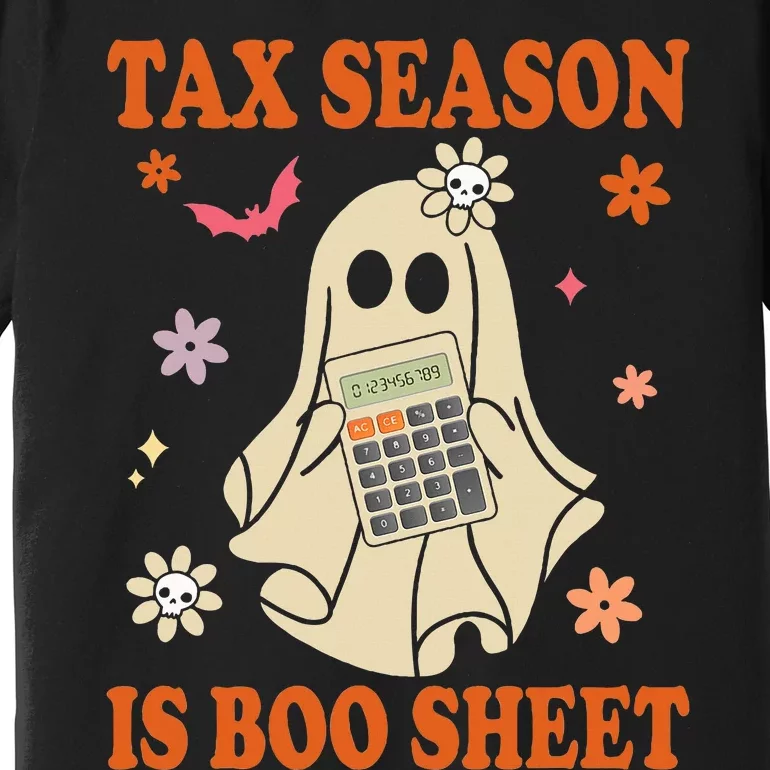 Funny Accountant Tax Season Is Boo Sheet CPA Halloween Ghost Premium T-Shirt