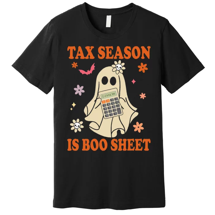 Funny Accountant Tax Season Is Boo Sheet CPA Halloween Ghost Premium T-Shirt