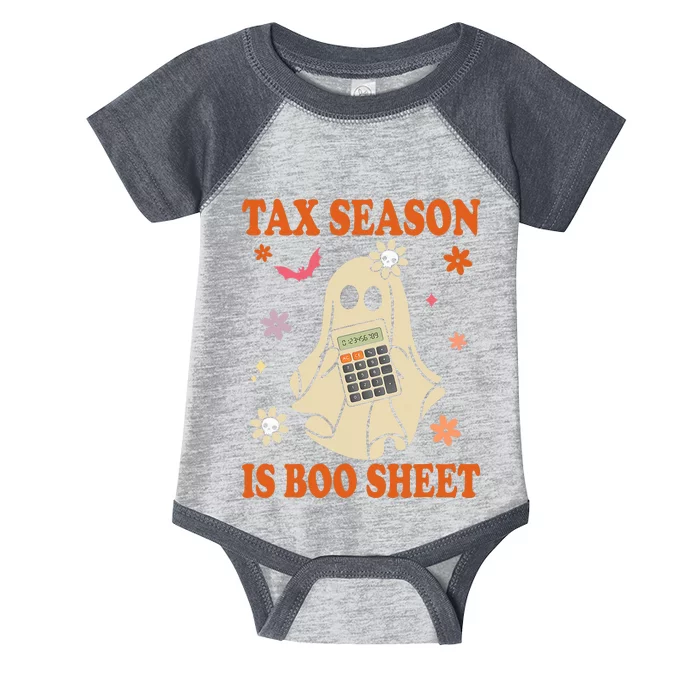 Funny Accountant Tax Season Is Boo Sheet CPA Halloween Ghost Infant Baby Jersey Bodysuit