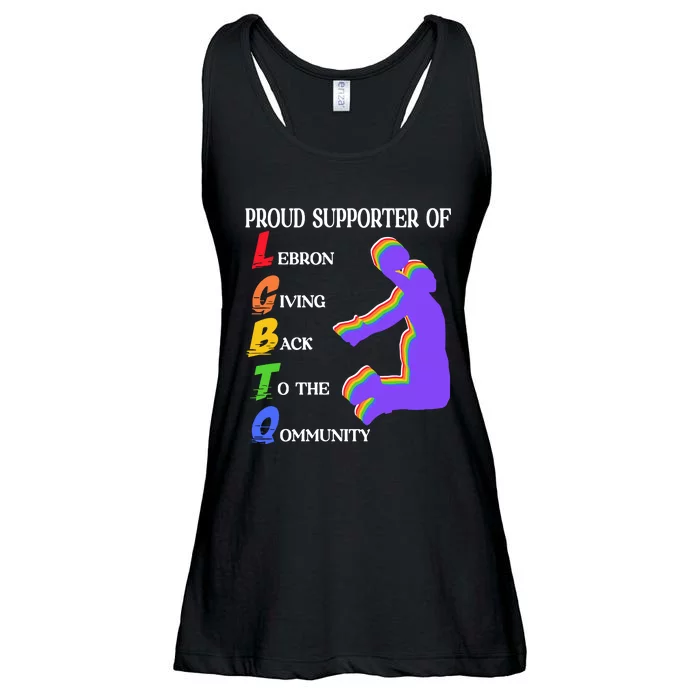 Funny Ahh Tees Proud Supporter Of Lebron Giving Back To The Qommunity Ladies Essential Flowy Tank