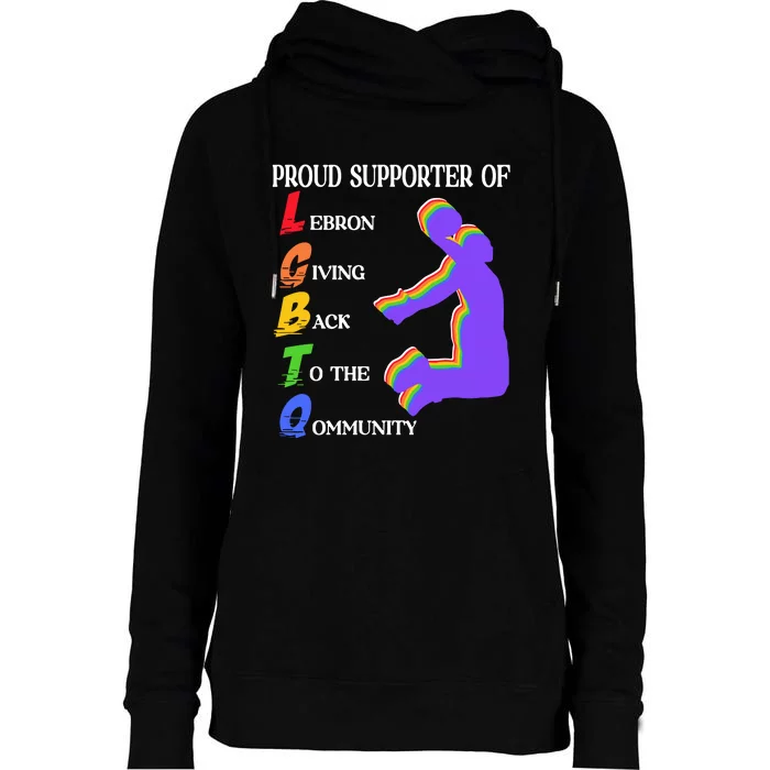 Funny Ahh Tees Proud Supporter Of Lebron Giving Back To The Qommunity Womens Funnel Neck Pullover Hood