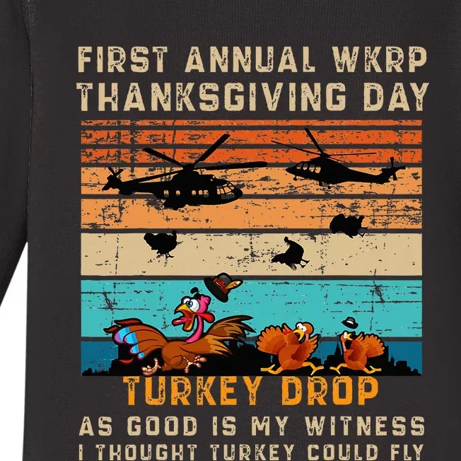 First Annual Thanksgiving Day Turkey Drop 23 November Baby Long Sleeve Bodysuit