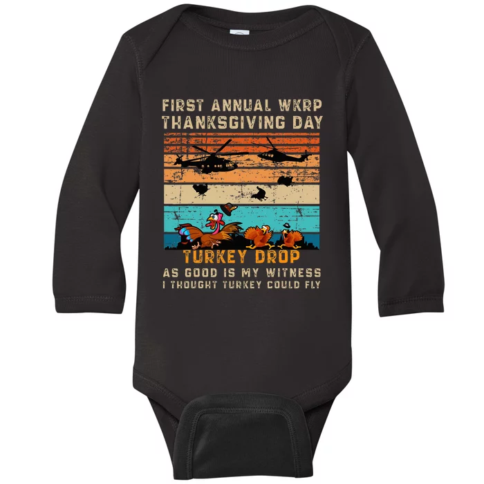 First Annual Thanksgiving Day Turkey Drop 23 November Baby Long Sleeve Bodysuit