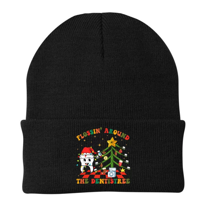 Flossing Around The Dentistree Funny Xmas Dental Hygienist Knit Cap Winter Beanie