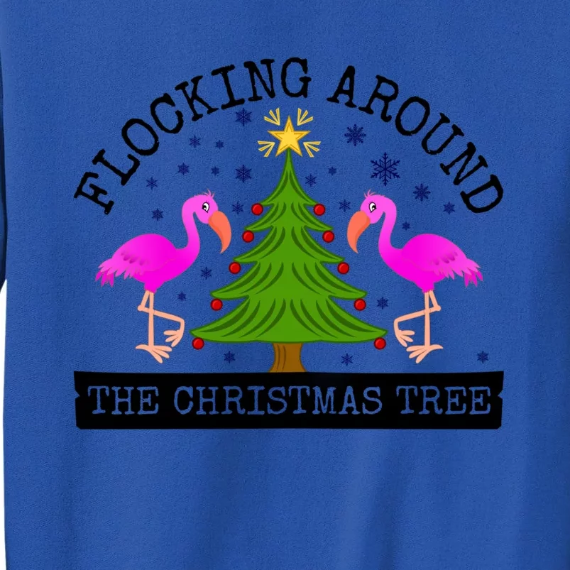 Flocking Around The Christmas Tree Pink Flamingo Christmas Gift Sweatshirt