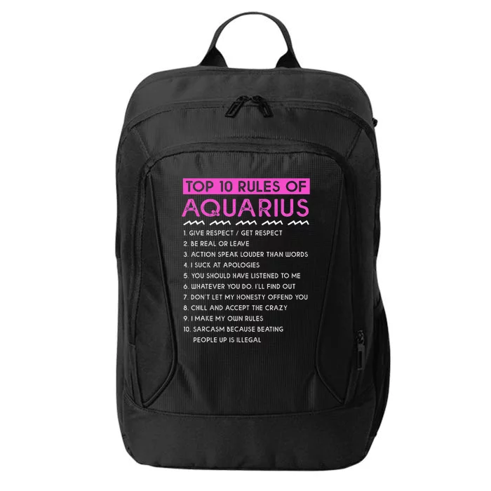 Funny Aquarius Top 10 Rules Of Aquarius City Backpack