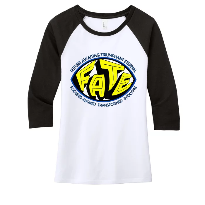 Furture Awaiting Triumphant Eternal Fate Acronym Quoted Women's Tri-Blend 3/4-Sleeve Raglan Shirt