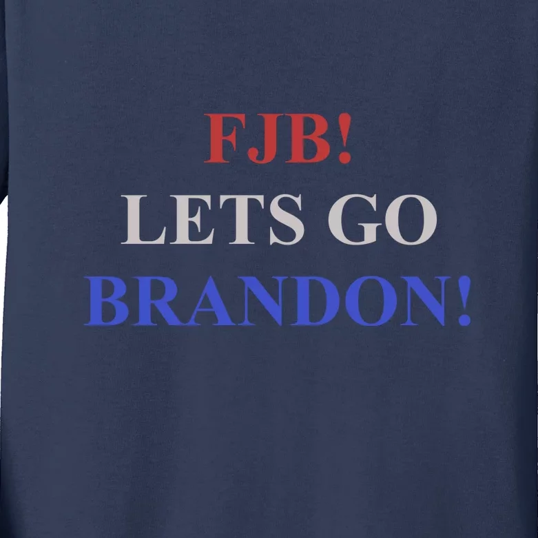 FJB AMERICAN TEE SHIRT. LETS GO BRANDON. Kids Long Sleeve Shirt