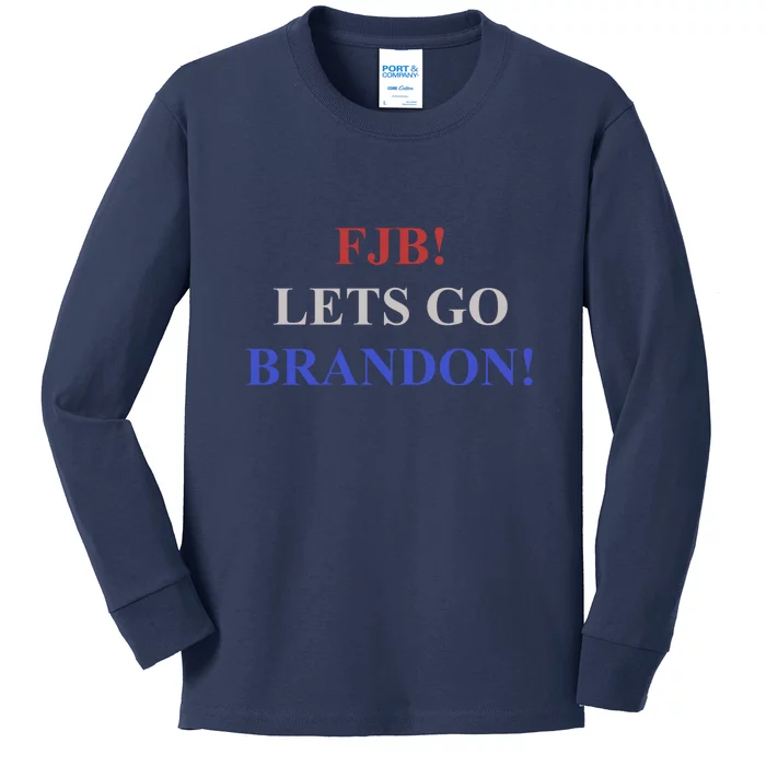 FJB AMERICAN TEE SHIRT. LETS GO BRANDON. Kids Long Sleeve Shirt