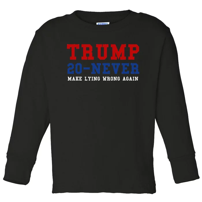 Funny Anti Trump 2024 Elections Make Lying Wrong Again Toddler Long Sleeve Shirt