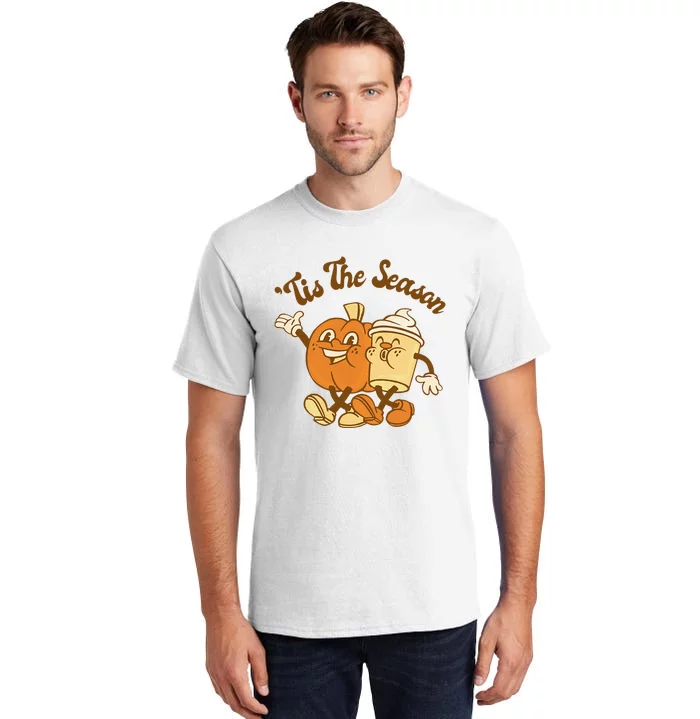 Fall Autumn Tis The Season Pumpkin Spice Coffee Latte Tall T-Shirt