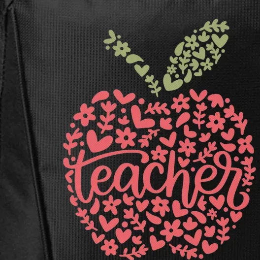 Floral Apple Teacher Life Teacher Appreciation Teaching Gift City Backpack