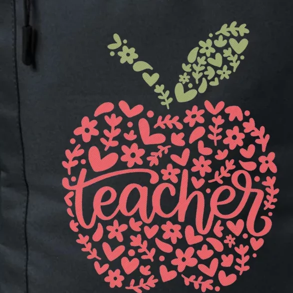 Floral Apple Teacher Life Teacher Appreciation Teaching Gift Daily Commute Backpack