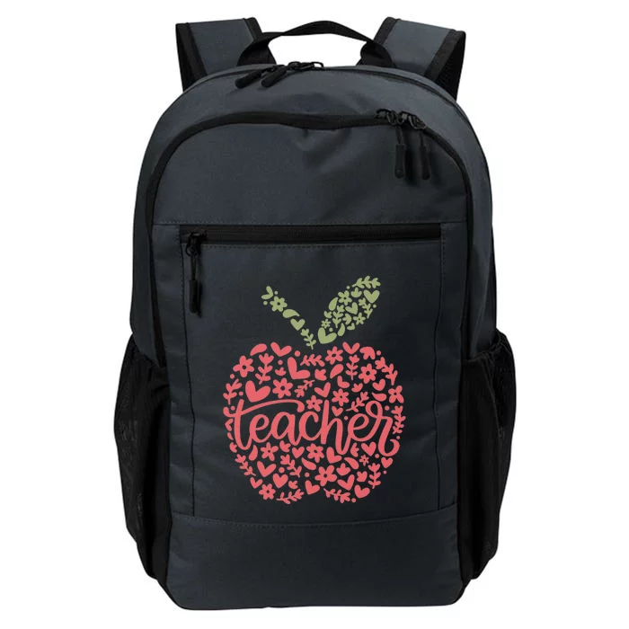 Floral Apple Teacher Life Teacher Appreciation Teaching Gift Daily Commute Backpack