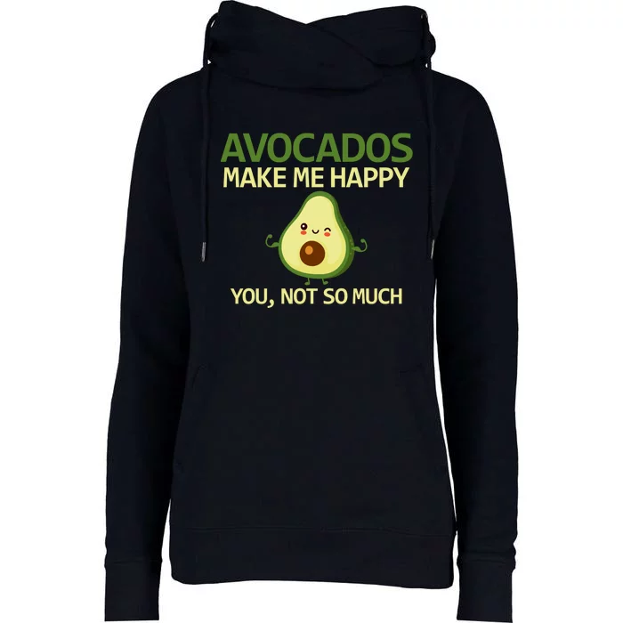 Funny Avocado Themed Gifts Vegan Winking Avocado Face Womens Funnel Neck Pullover Hood