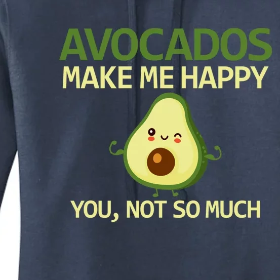 Funny Avocado Themed Gifts Vegan Winking Avocado Face Women's Pullover Hoodie