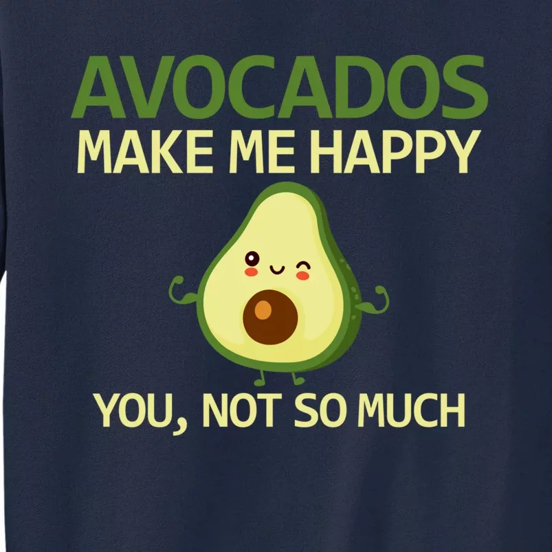 Funny Avocado Themed Gifts Vegan Winking Avocado Face Tall Sweatshirt