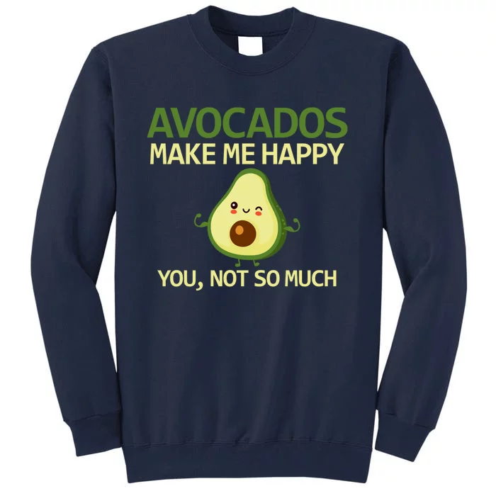 Funny Avocado Themed Gifts Vegan Winking Avocado Face Tall Sweatshirt