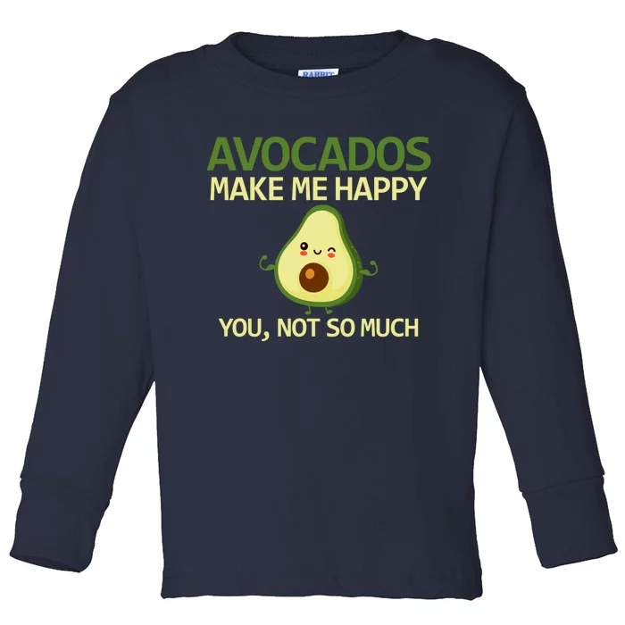 Funny Avocado Themed Gifts Vegan Winking Avocado Face Toddler Long Sleeve Shirt