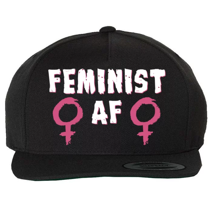 Feminist Af Tee Retro Vintage 70's Feminism Tee Great Gift Wool Snapback Cap